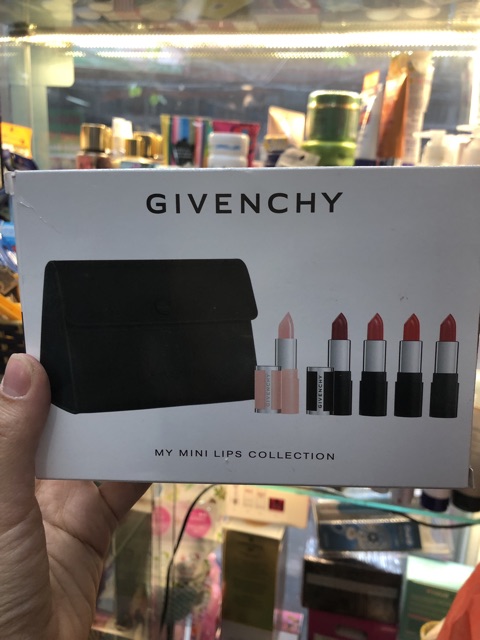 Set son Givenchy 5 thỏi tặng kèm túi đựng đồ trang điểm