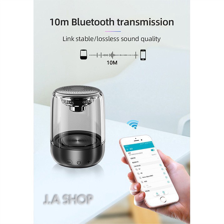 Loa Bluetooth Mini Led 7 Màu Trong Suốt Yayusi C7, Âm Hay Bass Cực Đỉnh Pin 600mAh, Bảo Hành 1 Đôi 1