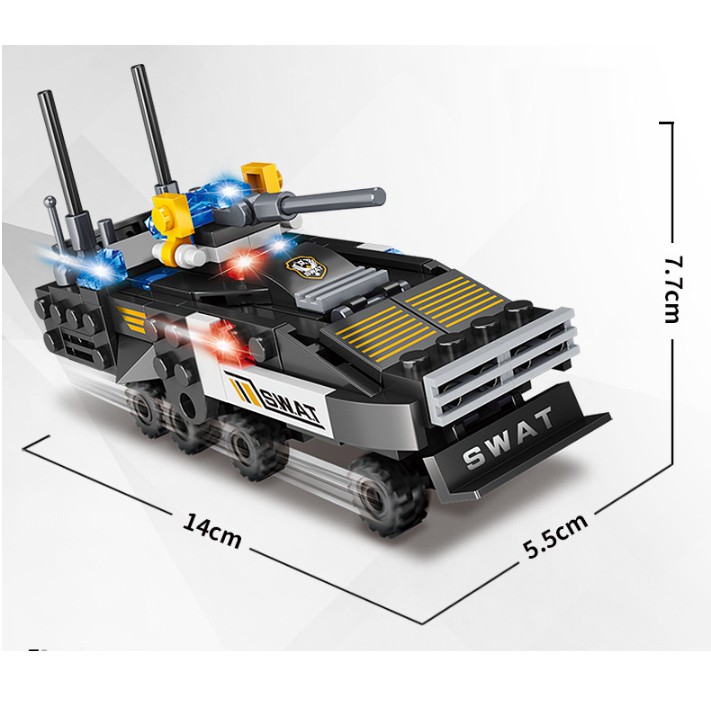 BỘ ĐỒ CHƠI XẾP HÌNH CẢNH SÁT, Lắp Ghép OTO, MÁY BAY, Lắp Ráp ROBOT - 15 TẠO HÌNH