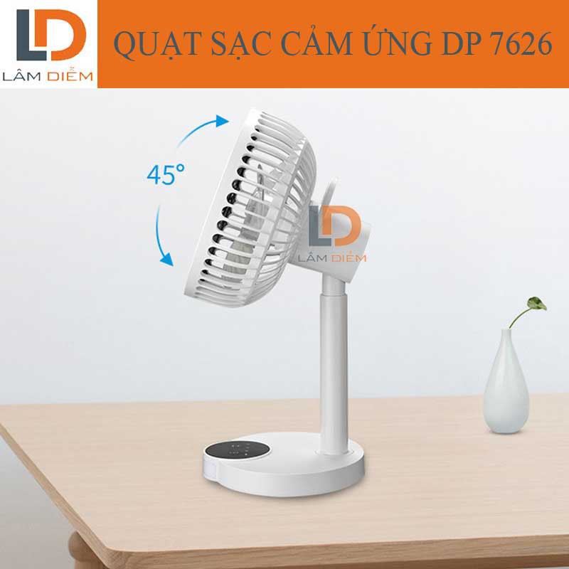 [Mã ELHA22 giảm 5% đơn 300K] QUẠT SẠC CẢM ỨNG CÓ ĐÈN LED DP 7626