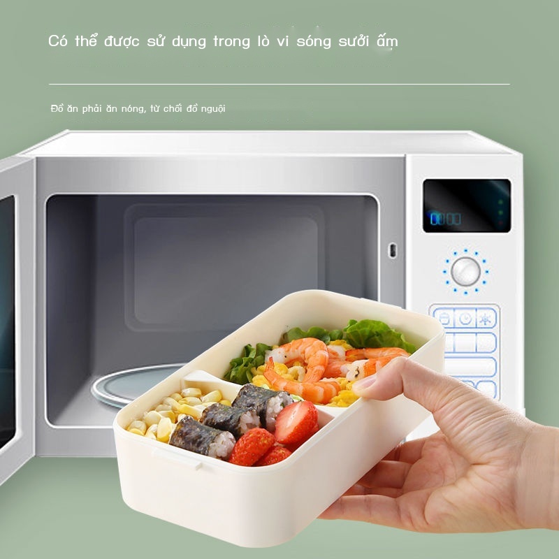✽Cách nhiệt kiểu Nhật Bản cách nhiệt hai lớp cho nhân viên văn phòng hộp cơm trưa có ngăn có thể được xử lý bằng lò vi s