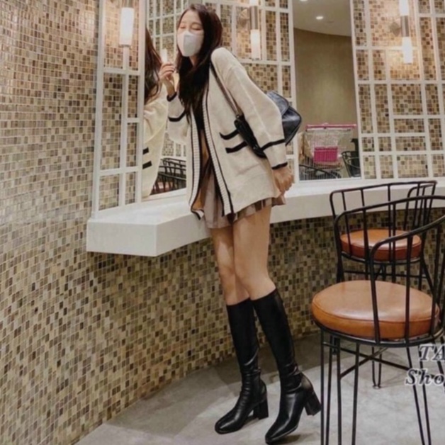 Áo cadigan len Quảng Châu viền cạnh - Hàng L1