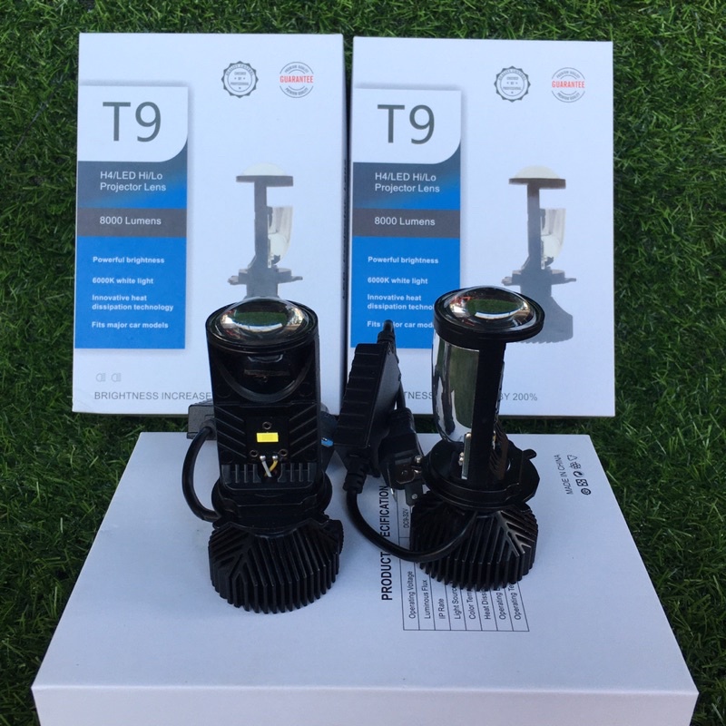 Đèn pha ô tô, xe máy bi cầu mini T9, 35W chân H4 (giá 1 bóng)