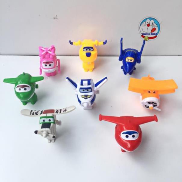 Hộp 8 nhân vật đội bay siêu đẳng Super wings biến hình thành máy bay và robot ( mẫu mới 2019)