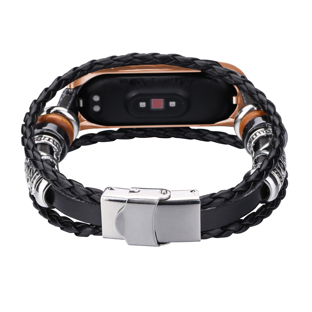 Dây Đeo Thay Thế Chất Liệu Da Họa Tiết Thổ Cẩm Cho Xiaomi Mi Band 6 5 Mi Band 6 5 Ốp