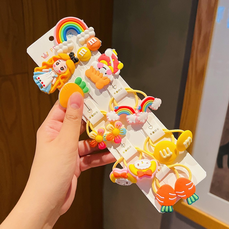 Set 15 Kẹp Tóc Hình Chú Chó Màu Sắc Cầu Vồng Dễ Thương Cho Bé