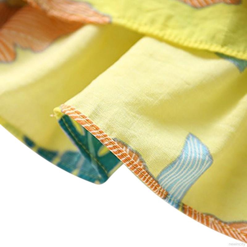 Đầm sát nách hoạ tiết hoa thiết kế ngọt ngào cho bé