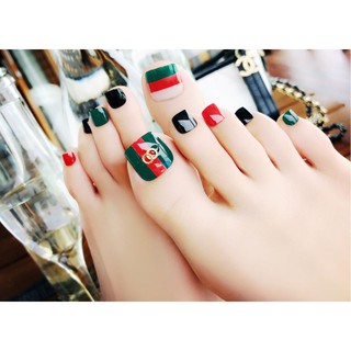 Bộ 24 Móng Chân Giả GUCCI (kèm keo)