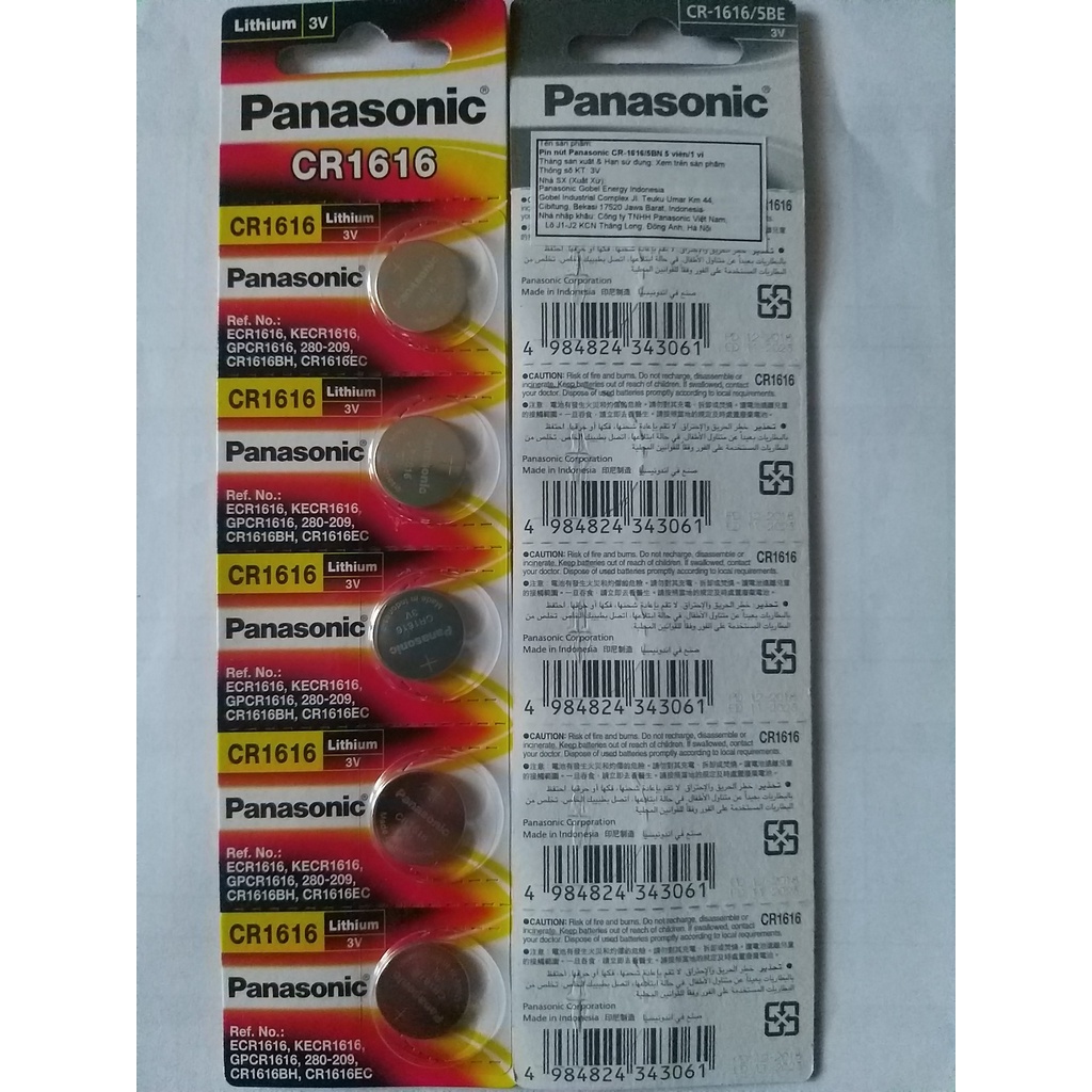 Pin Lithium Panasonic CR1616 chuyên dụng cho Smartkey, đèn LED, điều khiển