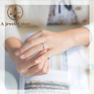 Women's Silver Ring Korean Version of Forest Silver Gold-plated Daisy Ring Cute Small Leaf Open Ring