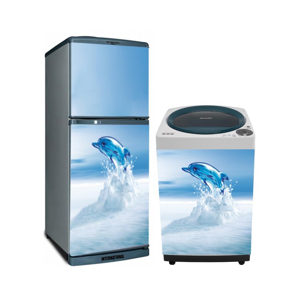 Combo decal dán tủ lạnh và máy giặt