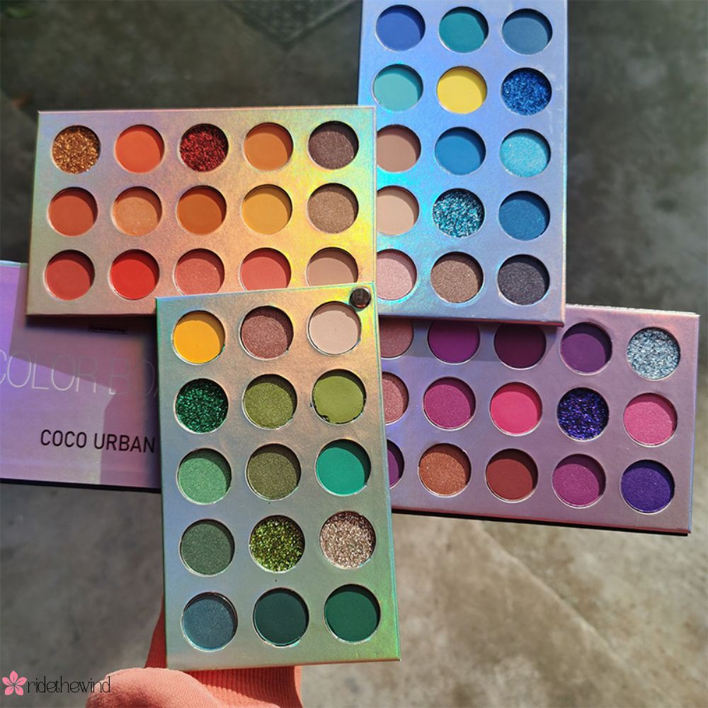 (Hàng Mới Về) Bảng Phấn Mắt 4 Trong 1 60 Màu Neon Lấp Lánh