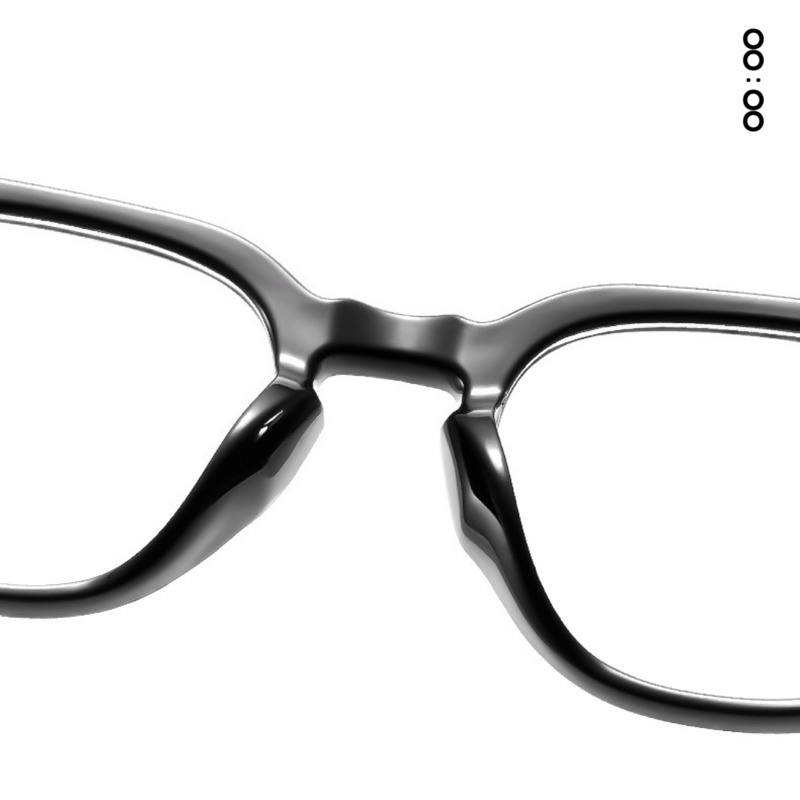 Gọng kính cận THE88 nam/nữ dáng vuông 2 chấm nhựa phong cách Hàn Quốc màu đen KC31