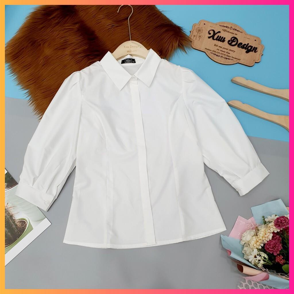 Áo Sơ Mi Nữ Trắng [Hàng Cao Cấp] áo sơ mi trắng tay bồng thời trang, chất vải đẹp, ko nhăn cao cấp MoonMy | BigBuy360 - bigbuy360.vn