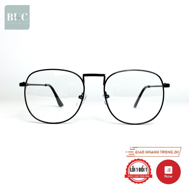 Gọng kính kim loại tròn vintage BUCSHOP nam nữ