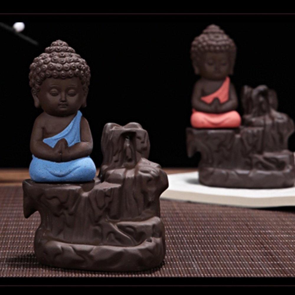 Thác khói trầm hương tượng phật tọa sơn tặng 1 nụ trầm