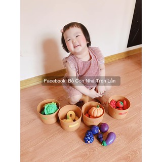 (GIÁ HỦY DIỆT) Bộ đồ chơi trẻ em - rau củ quả và giỏ đựng nhựa - 30 chi tiết màu to khổng lồ - quà tặng sinh nhật cho bé