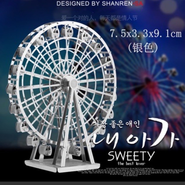 Mô Hình 3D kim loại lắp ráp tàu thuyền- tháp- tàu chiến- hạm đội- con vật