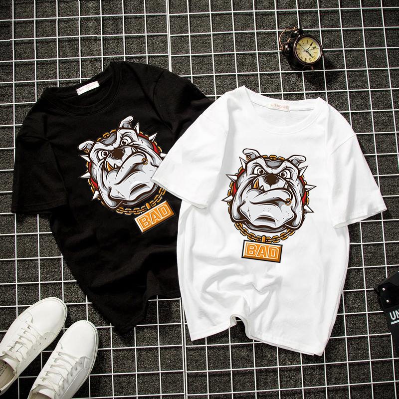 Áo thun unisex pug đại ca màu trắng 2019T861