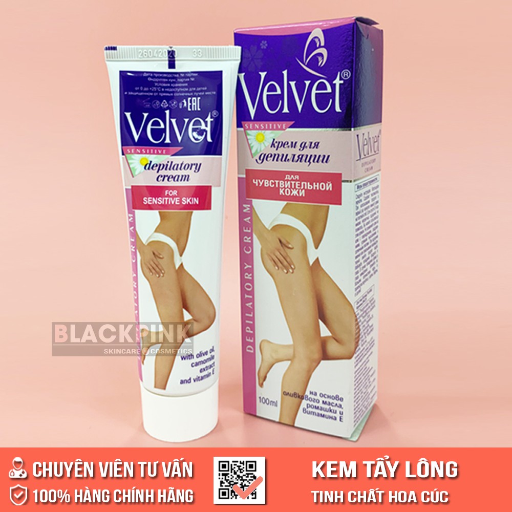 Kem tẩy lông Velvet Sensitive Nga 100ml -  tẩy lông nhanh, không gây hại cho da, tẩy sạch cả lông cứng đầu nhất | BigBuy360 - bigbuy360.vn