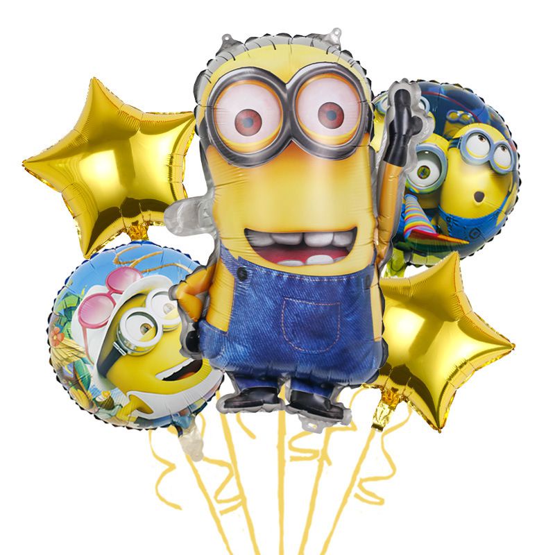 Carton Despicable Me Stuart Minion Foil Double Sided Balloon Set Party Supplies