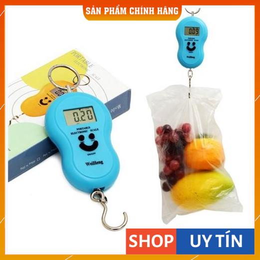 Cân Điện Tử Cầm Tay 40kg Xách Tay Mặt Cười, Tặng Kèm 2 Pin AAA