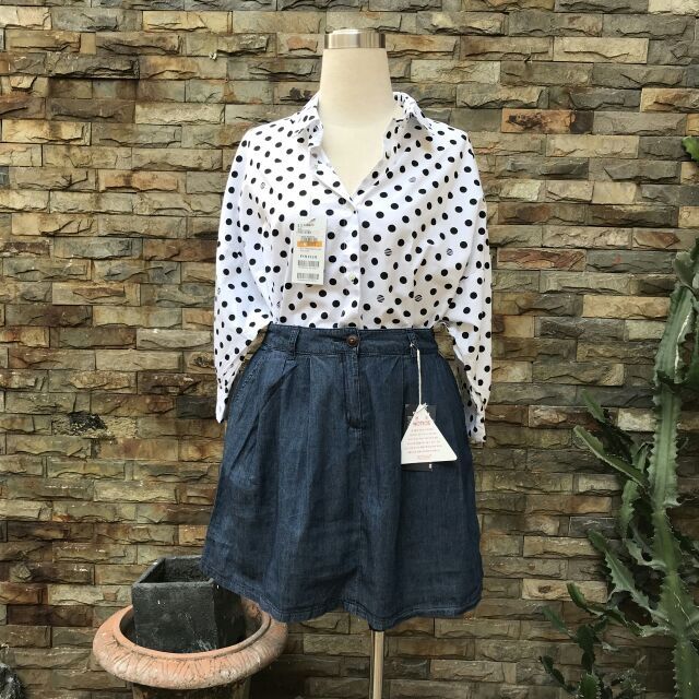 Chân váy denim Polham