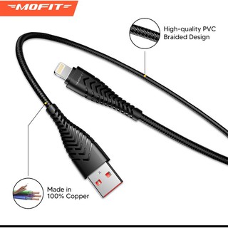 Cáp sạc nhanh đồng bộ dữ liệu USB Lightning Mofit M1L 1 mét 2.0A Thiết kế bện bằng PVC cho iPhone cho thiết bị IOS