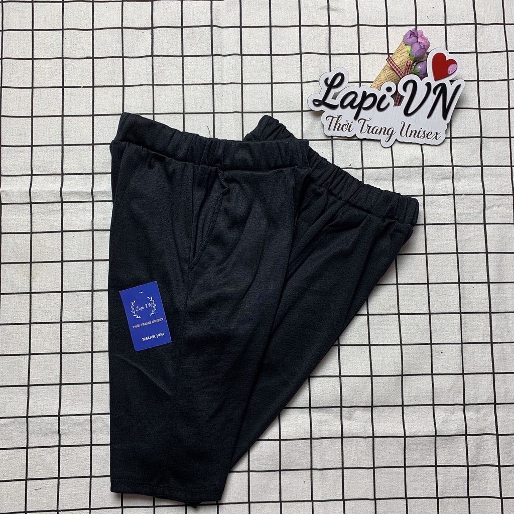 Quần Legging Lửng Cạp Cao Tôn Dáng - Lapi VN, Quần Biker  Có Túi Vải Thun Borip Freesize Dưới 55kg