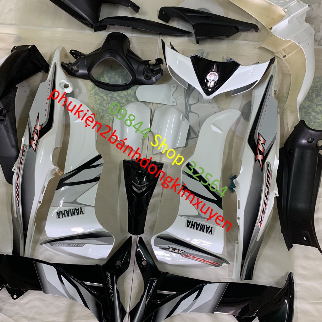 Bộ vỏ nhựa xe JUPITER MX MÀU TRẮNG /Fuil dàn áo lắp cho xe JUPTIER gravita  / nhựa trắng nguyên sinh l;oại 1 cao cấp