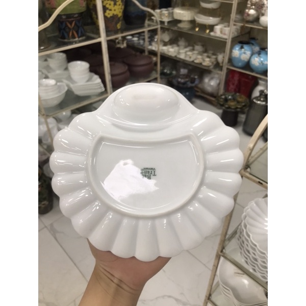 Đĩa sò trắng sứ
