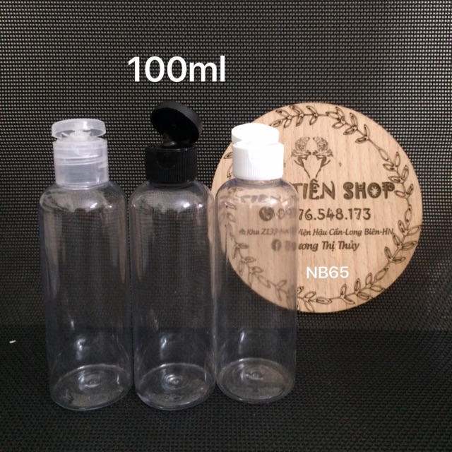 Chai nhựa trong 100ml nắp bật