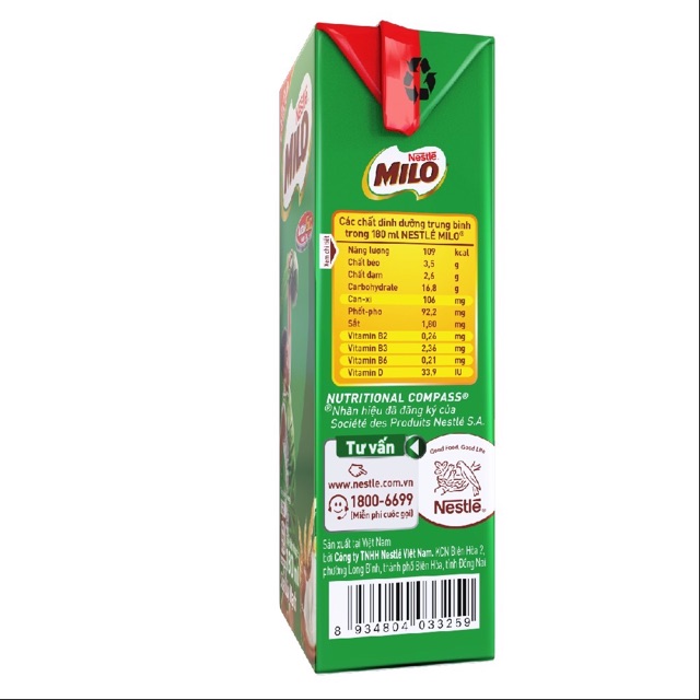 Sữa milo (thùng 48 hộp x 180ml)