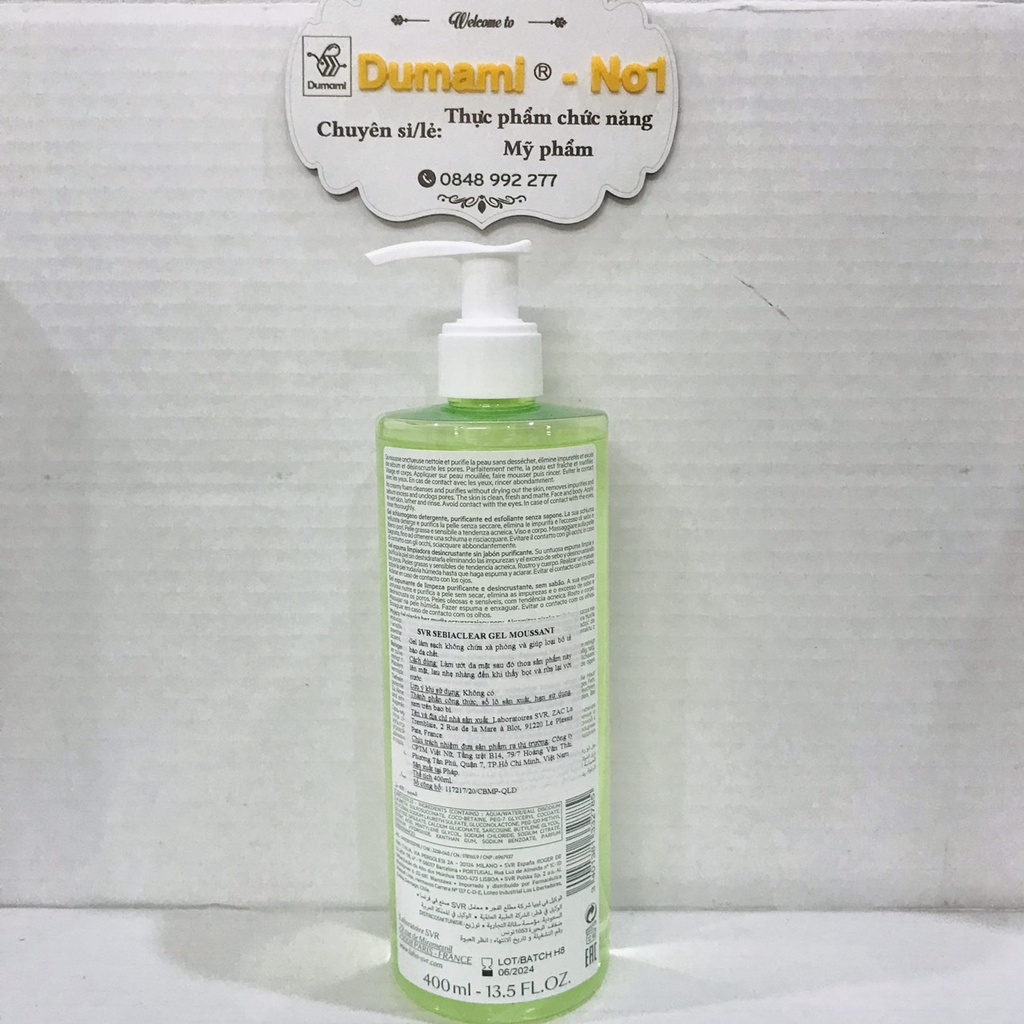 [Nhập] Sữa Rửa Mặt SVR Sebiaclear Gel Moussant Không Chứa Xà Phòng Dành Cho Da Dầu Mụn, Nhạy Cảm
