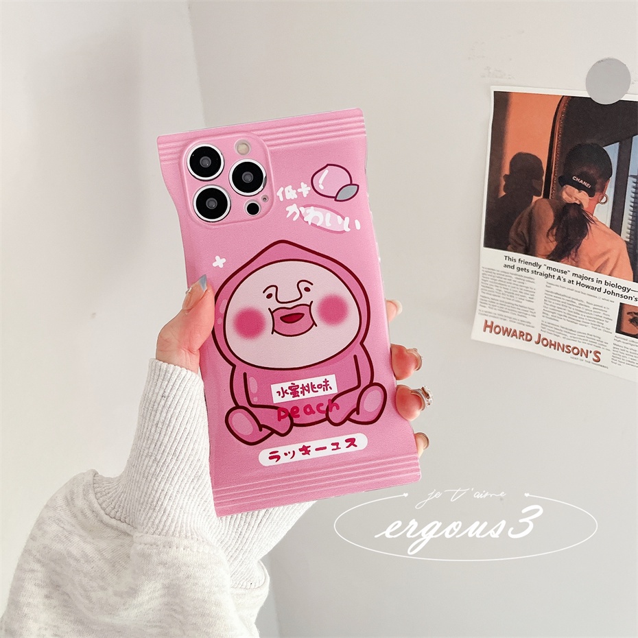 Ốp Điện Thoại Mềm Họa Tiết Quả Đào Kobito Dễ Thương Cho iPhone 14 13 12 11 Pro Max SE2020 X XR Xs Max 7 8 Plus