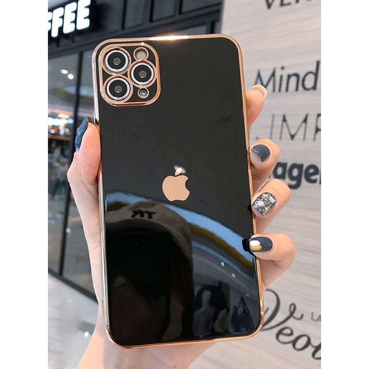 Ốp dẻo viền vuông giả IPhone 12 bảo vệ camera IPhone 6 đến 12 Pro Max