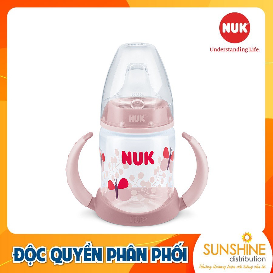 Bình tập uống NUK nhựa PP an toàn 150ml chống đổ chống rò rỉ Màu sắc: kem, hồng, xanh