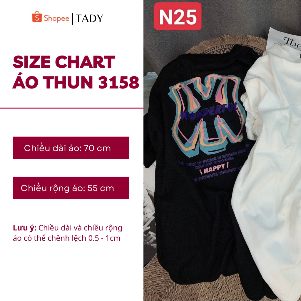 Áo Thun Phông 3158 Chất Cotton Mặt Nhung Dáng Rộng Unisex Hình Wonderful