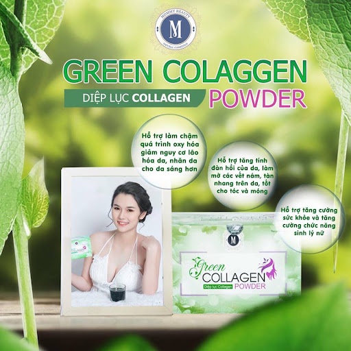 Diệp Lục Collagen GREEN BEAUTY Chính Hãng MERRY STORE Nguyên Mã giúp Đẹp Da Cân Bằng Nội Tiết Tố