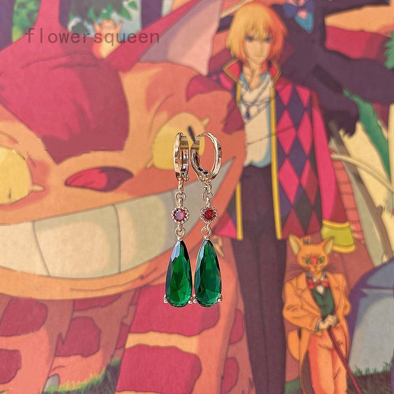 Bông tai thủ công chủ đề Howl's Moving Castle dành cho nam và nữ dạng móc/ kẹp/ xỏ