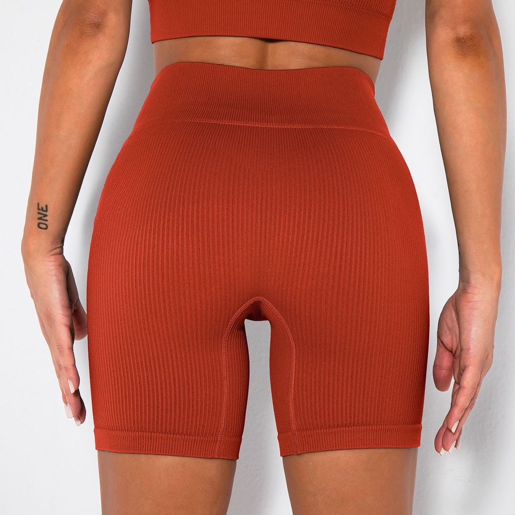 Nessaj Quần Short Thể Thao Dệt Kim Nâng Mông Lưng Cao Không Đường May 11 Màu Sắc Dành Cho Nữ Tập Gym / Yoga