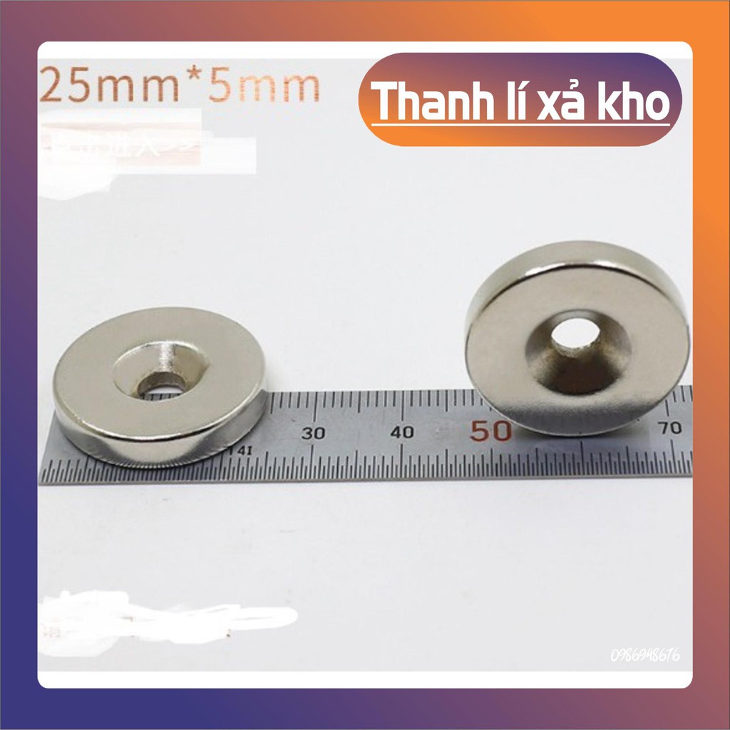 NAM CHÂM TRÒN LỖ D25X5-5 MM