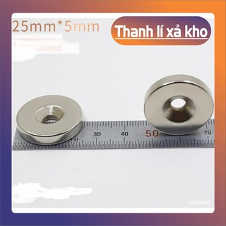 NAM CHÂM TRÒN LỖ D25X5-5 MM