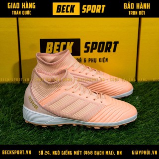 Giày Bóng Đá TQ Predator 18.3 Hồng Phấn Cổ Cao TF