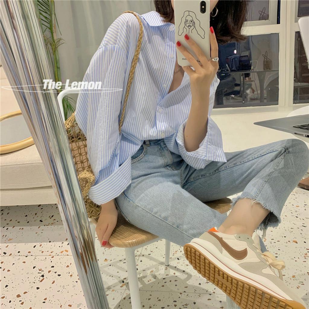 Áo Sơ Mi Nữ Dài Tay Cổ Bẻ Thời Trang Hàn