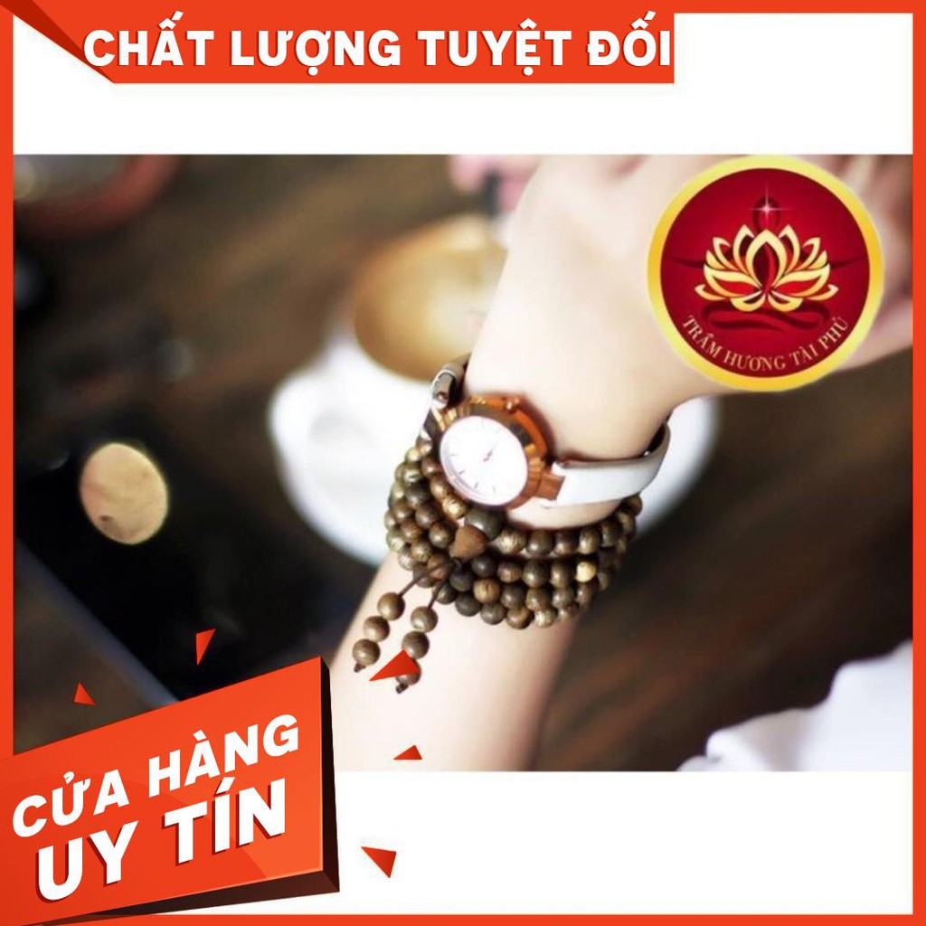 VÒNG TAY Chuỗi Hạt Trầm Hương 108 Hạt , Size 6 MM, Mùi Thơm Tự Nhiên