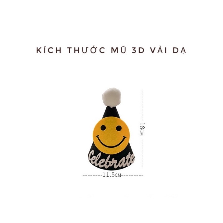 Mũ Chóp 3D Vải Dạ Siêu Dễ Thương Phong Cách Hàn Quốc