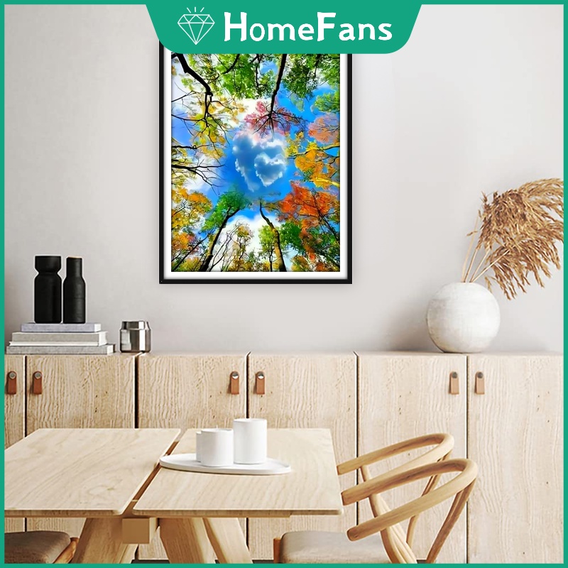 Bộ Tranh Đính Đá 5D Tự Làm Hình Khu Rừng Tình Yêu 40x50cm Trang Trí Nhà Cửa