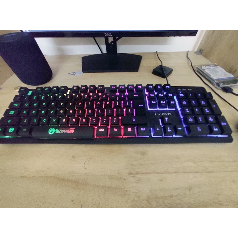 Bộ bàn phím và chuột Marvo KM408 led đa màu - chơi game cực ổn (Đen) - Nhất Tín Computer