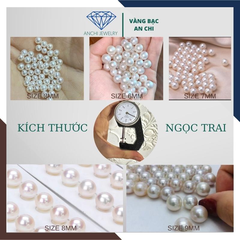 Hạt trai tròn xoe gắn nhẫn / bông tai / mặt dây chuyền, độ bóng 5A không vết sinh trưởng. Anchi jewelry
